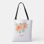 Perzik Roos Bridal Tote Bag (Achterkant)