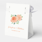 Perzik Roos bruiloft Bedankdoosjes (Achterkant)