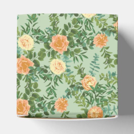 perzik Roos bruiloft groen Bedankdoosjes (Bovenkant)