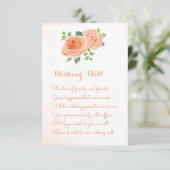 Perzik Roos bruiloft Wishing Well Kaarten (Staand voorkant)