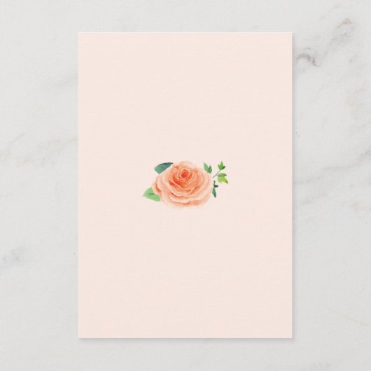 Perzik Roos bruiloft Wishing Well Kaarten (Achterkant)