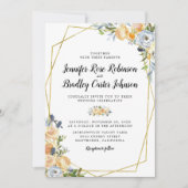 Perzik Roos Distel Bloem Bruiloft Kaart (Voorkant)