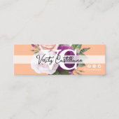 Perzik Roos Floral Modern Persoonlijk QR Mini Visitekaartje (Voorkant)