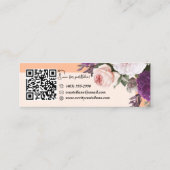 Perzik Roos Floral Modern Persoonlijk QR Mini Visitekaartje (Achterkant)