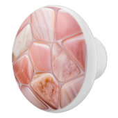 Perzik Roos kwarts Abstracte cellulaire kunst Keramische Knop (Rechts)