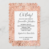 Perzik Roos Leopard Glitz Kaart (Voorkant / Achterkant)