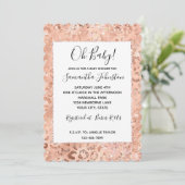 Perzik Roos Leopard Glitz Kaart (Staand voorkant)