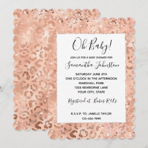 Perzik Roos Leopard Glitz Kaart