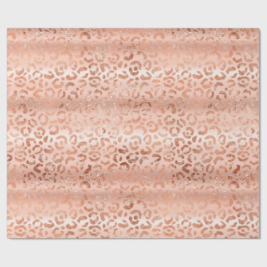 Perzik Roos Luipaard Cadeaupapier (Vlak)