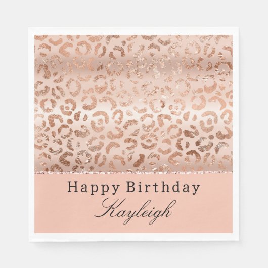 Perzik Roos Luipaard Servet (Voorkant)