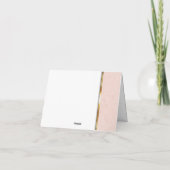 Perzik Roos met gouden grens bruiloft Bedankkaart (Achterkant)