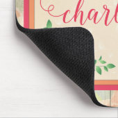 Perzik Roos Patroon Land Omheining Naam Muismat (Hoek)