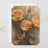 Perzik Roos Romantisch Bloemig Goud Vrijgezellenfe Kaart (Achterkant)