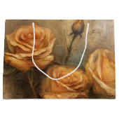 Perzik Roos Romantische Bloemen Groot Cadeauzakje (Voorkant)