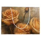 Perzik Roos Romantische Bloemen Groot Cadeauzakje (Achterkant)