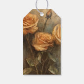 Perzik Roos Romantische bruiloft Bloemen Cadeaulabel (Achterkant)