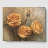 Perzik Roos Romantische bruiloft Bloemen Gastenboek (Achterkant)