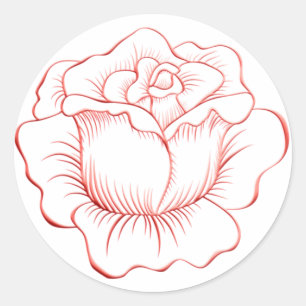 Perzik Roos Sticker en Envelope Seal