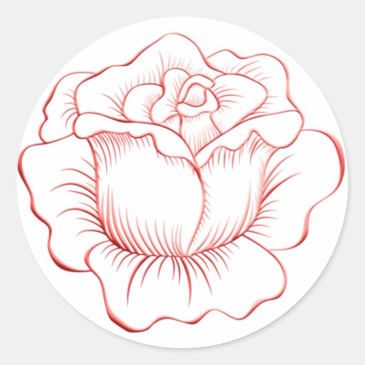 Perzik Roos Sticker en Envelope Seal (Voorkant)