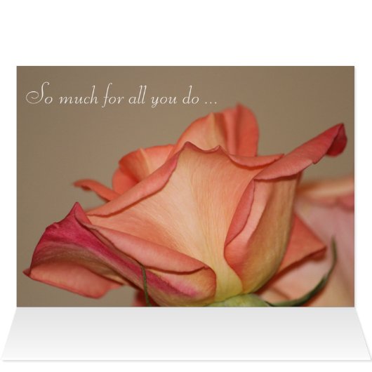 Perzik Roos Stijlvolle Kaart (Binnen Horizontaal (Boven))