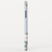 Perzik Roos Stoffig Blauw Bloemen Monogram Case-Mate iPhone Case (Achterkant/rechts)