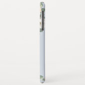 Perzik Roos Stoffig Blauw Bloemen Monogram Case-Mate iPhone Case (Achterkant/links)