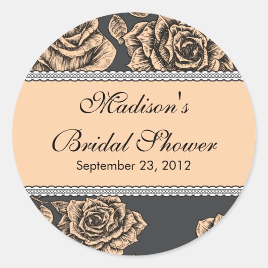  perzik Roos Vrijgezellenfeest Sticker (Voorkant)