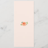 Perzik Roos Waterverf Bloemenmenu's Menu (Achterkant)