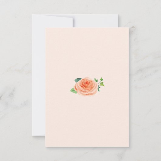 Perzik Roos Waterverf Bruiloft Antwoord Kaarten (Achterkant)