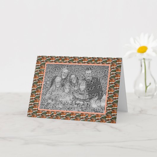 Perzik Roosknop Bloem Foto Persoonlijk  Kaart (Kleine Plant)