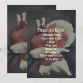 Perzik Roosknop Bloemen Uitnodiging (Voorkant / Achterkant)