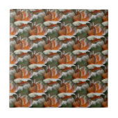 Perzik Rosebuds Floral Art Tile Tegeltje (Voorkant)