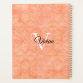 Perzik roze batik Elegant Monogram Naam Planner (Achterkant)