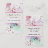 Perzik Roze Blauw Groen Verf Splat Ontwerp of Arti Visitekaartje (Voorkant / Achterkant)