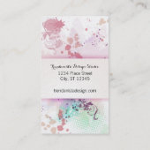 Perzik Roze Blauw Groen Verf Splat Ontwerp of Arti Visitekaartje (Achterkant)