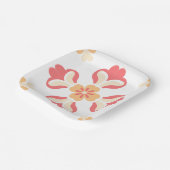 Perzik roze bloem papieren bordje (Gebogen)