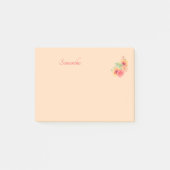 Perzik Roze Bloem Persoonlijk 4x3 Post-it® Notes (Voorkant)
