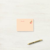 Perzik Roze Bloem Persoonlijk 4x3 Post-it® Notes (Op bureau)