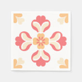Perzik roze bloem servet (Voorkant)