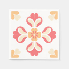 Perzik roze bloem servet