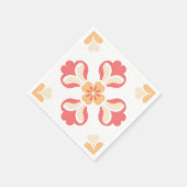 Perzik roze bloem servet (Hoek)