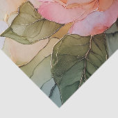 Perzik Roze Bloemachtige Bruiloftsdouche Tissuepapier (Detail)