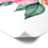 Perzik Roze Bloemen Pioenrozen Muurkunst Poster (Hoek)