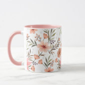 Perzik Roze Bloemige Botanische Mok (Links)