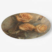 Perzik Roze Bloemige Bruidsdouche Papieren Bordje (Gekanteld)