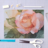 Perzik Roze Bloemige Bruidsdouche Tissuepapier (Craft)