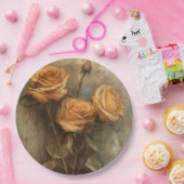 Perzik Roze Bloemige Bruiloftsborrel Papieren Bordje (Feest)