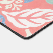 Perzik roze bloemmotief bureau mat pad (Hoek)
