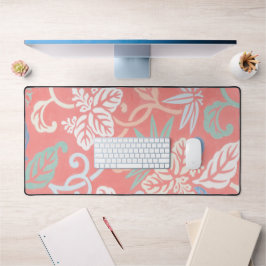 Perzik roze  bloemmotief bureau mat pad