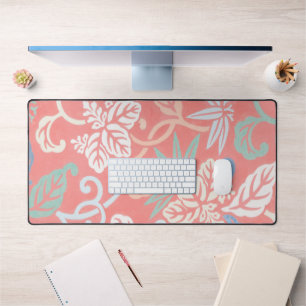 Perzik roze  bloemmotief bureau mat pad